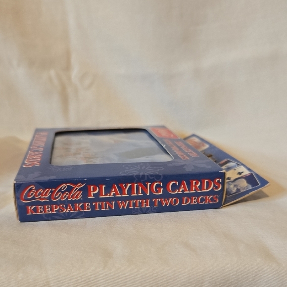 Vintage Coca-Cola Keepsake Tin With Two Decks Of Bicycle Playing Cards - Picture 4 of 5